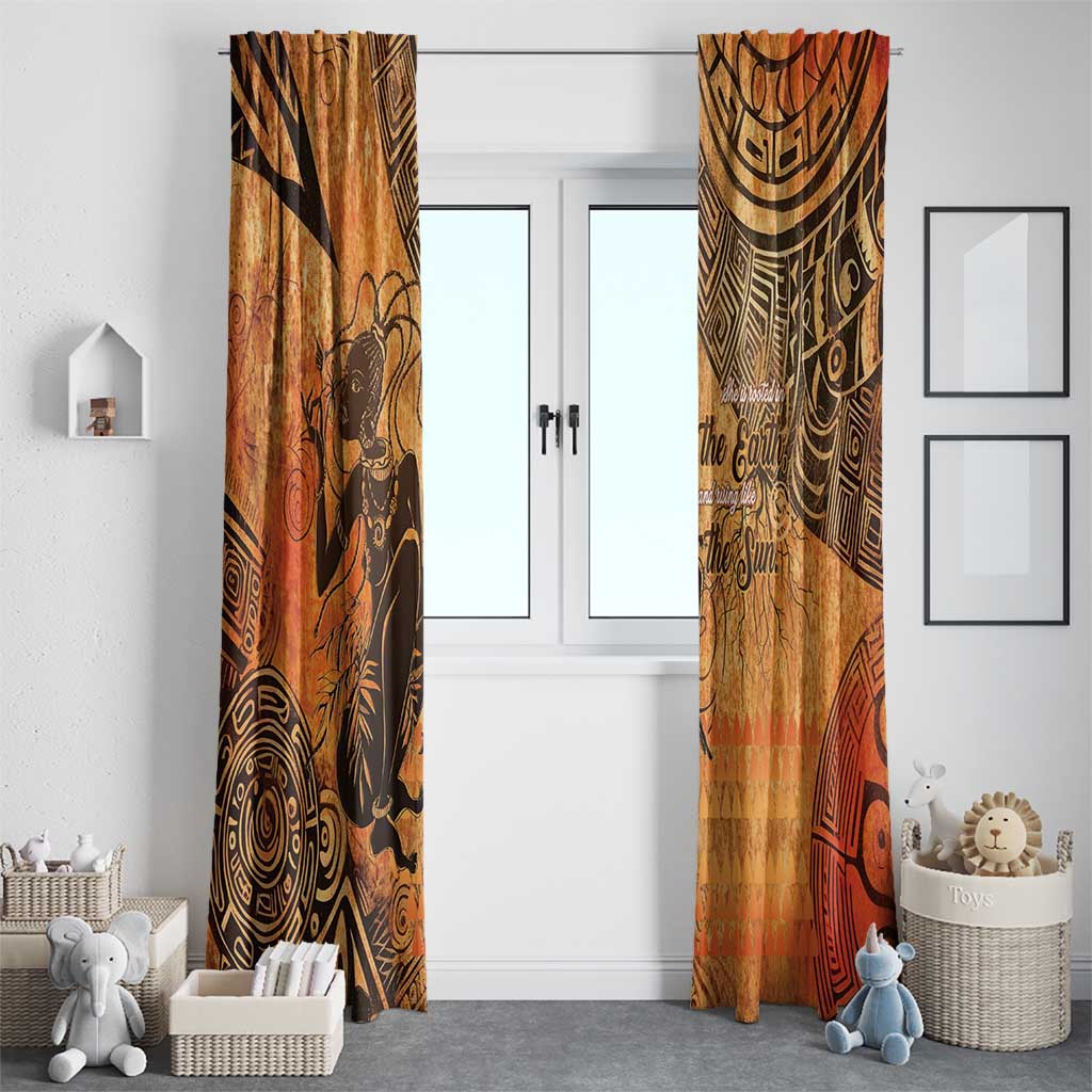 African Women Window Curtain She Is Rooted In The Earth and Rising Like The Sun - Wonder Print Shop