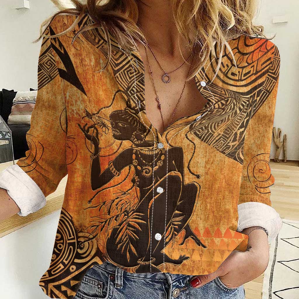 African Women Women Casual Shirt She Is Rooted In The Earth and Rising Like The Sun - Wonder Print Shop