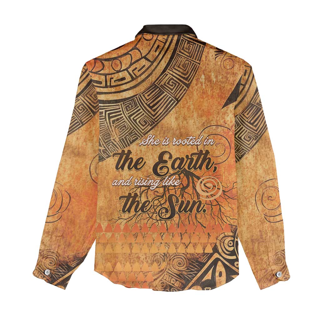 African Women Women Casual Shirt She Is Rooted In The Earth and Rising Like The Sun - Wonder Print Shop