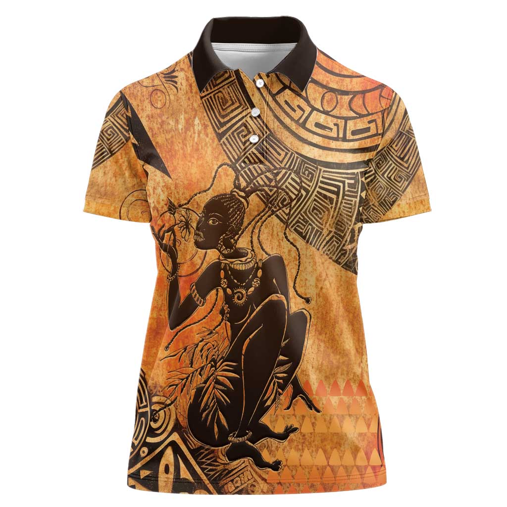 African Women Women Polo Shirt She Is Rooted In The Earth and Rising Like The Sun - Wonder Print Shop