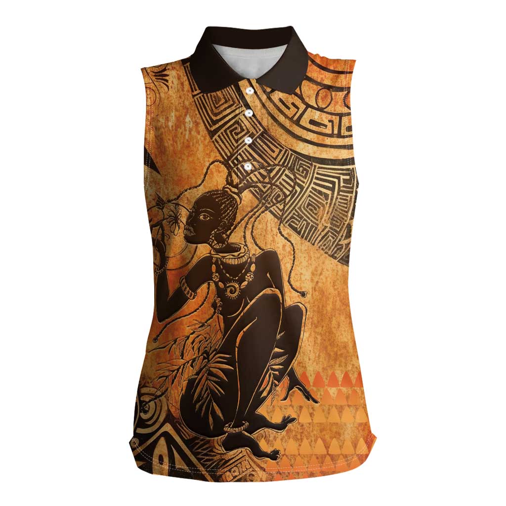 African Women Women Sleeveless Polo Shirt She Is Rooted In The Earth and Rising Like The Sun - Wonder Print Shop