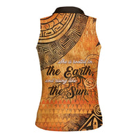 African Women Women Sleeveless Polo Shirt She Is Rooted In The Earth and Rising Like The Sun - Wonder Print Shop