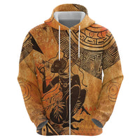 African Women Zip Hoodie She Is Rooted In The Earth and Rising Like The Sun - Wonder Print Shop