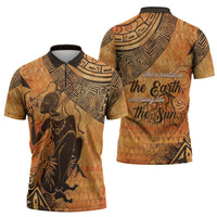 African Women Zipper Polo Shirt She Is Rooted In The Earth and Rising Like The Sun - Wonder Print Shop