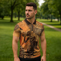 African Women Zipper Polo Shirt She Is Rooted In The Earth and Rising Like The Sun - Wonder Print Shop