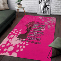 African Women Area Rug Black Beautiful Brave and Bressed - Pink Color - Wonder Print Shop