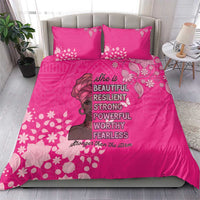 African Women Bedding Set Black Beautiful Brave and Bressed - Pink Color - Wonder Print Shop