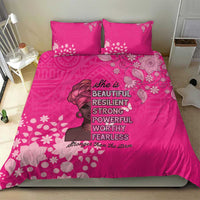 African Women Bedding Set Black Beautiful Brave and Bressed - Pink Color - Wonder Print Shop