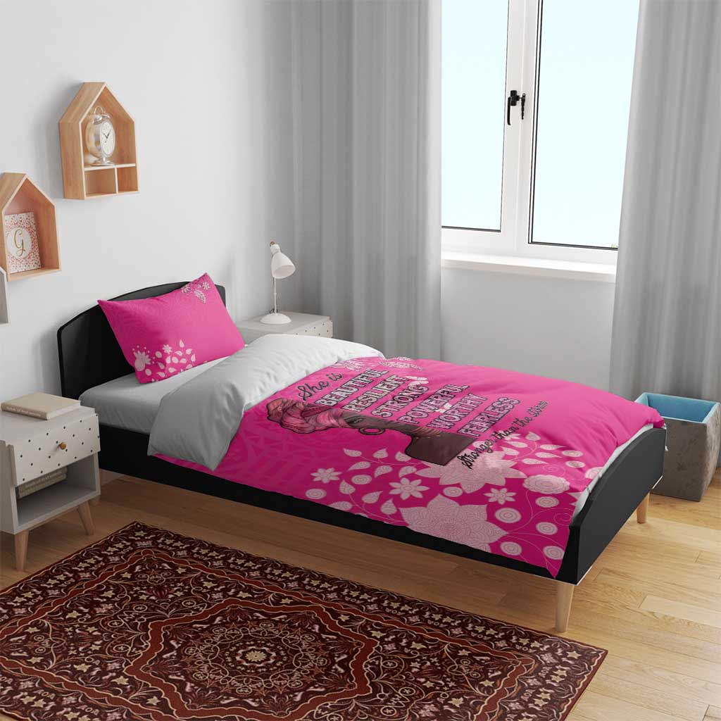 African Women Bedding Set Black Beautiful Brave and Bressed - Pink Color - Wonder Print Shop