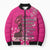 African Women Bomber Puffer Jacket Black Beautiful Brave and Bressed - Pink Color - Wonder Print Shop