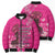 African Women Bomber Puffer Jacket Black Beautiful Brave and Bressed - Pink Color - Wonder Print Shop