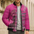 African Women Bomber Puffer Jacket Black Beautiful Brave and Bressed - Pink Color - Wonder Print Shop