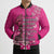 African Women Bomber Puffer Jacket Black Beautiful Brave and Bressed - Pink Color - Wonder Print Shop