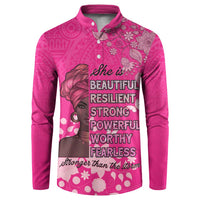 African Women Button Sweatshirt Black Beautiful Brave and Bressed - Pink Color - Wonder Print Shop