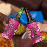 African Women 4 in 1 Can Cooler Tumbler Black Beautiful Brave and Bressed - Pink Color - Wonder Print Shop