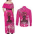 African Women Couples Matching Off Shoulder Maxi Dress and Long Sleeve Button Shirt Black Beautiful Brave and Bressed - Pink Color - Wonder Print Shop