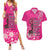 African Women Couples Matching Summer Maxi Dress and Hawaiian Shirt Black Beautiful Brave and Bressed - Pink Color - Wonder Print Shop