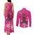 African Women Couples Matching Tank Maxi Dress and Long Sleeve Button Shirt Black Beautiful Brave and Bressed - Pink Color - Wonder Print Shop
