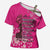 African Women Cross Shoulder Shirt Black Beautiful Brave and Bressed - Pink Color - Wonder Print Shop
