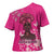 African Women Cross Shoulder Shirt Black Beautiful Brave and Bressed - Pink Color - Wonder Print Shop