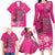 African Women Family Matching Long Sleeve Bodycon Dress and Hawaiian Shirt Black Beautiful Brave and Bressed - Pink Color - Wonder Print Shop