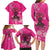 African Women Family Matching Long Sleeve Bodycon Dress and Hawaiian Shirt Black Beautiful Brave and Bressed - Pink Color - Wonder Print Shop