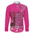 African Women Family Matching Long Sleeve Bodycon Dress and Hawaiian Shirt Black Beautiful Brave and Bressed - Pink Color - Wonder Print Shop