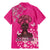 African Women Family Matching Mermaid Dress and Hawaiian Shirt Black Beautiful Brave and Bressed - Pink Color - Wonder Print Shop