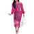 African Women Family Matching Off The Shoulder Long Sleeve Dress and Hawaiian Shirt Black Beautiful Brave and Bressed - Pink Color - Wonder Print Shop
