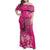 African Women Family Matching Off Shoulder Maxi Dress and Hawaiian Shirt Black Beautiful Brave and Bressed - Pink Color - Wonder Print Shop
