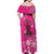 African Women Family Matching Off Shoulder Maxi Dress and Hawaiian Shirt Black Beautiful Brave and Bressed - Pink Color - Wonder Print Shop