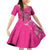 African Women Family Matching Off Shoulder Short Dress and Hawaiian Shirt Black Beautiful Brave and Bressed - Pink Color - Wonder Print Shop