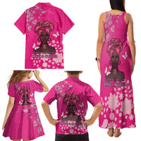 African Women Family Matching Tank Maxi Dress and Hawaiian Shirt Black Beautiful Brave and Bressed - Pink Color - Wonder Print Shop