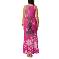 African Women Family Matching Tank Maxi Dress and Hawaiian Shirt Black Beautiful Brave and Bressed - Pink Color - Wonder Print Shop