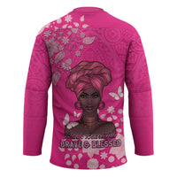 African Women Hockey Jersey Black Beautiful Brave and Bressed - Pink Color - Wonder Print Shop