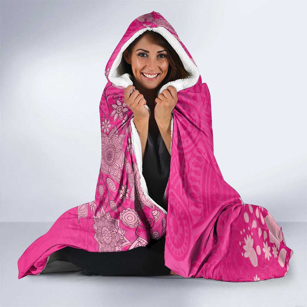 African Women Hooded Blanket Black Beautiful Brave and Bressed - Pink Color - Wonder Print Shop
