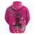 African Women Hoodie Black Beautiful Brave and Bressed - Pink Color - Wonder Print Shop