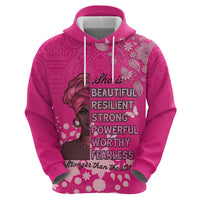 African Women Hoodie Black Beautiful Brave and Bressed - Pink Color - Wonder Print Shop