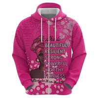 African Women Hoodie Black Beautiful Brave and Bressed - Pink Color - Wonder Print Shop