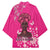 African Women Kimono Black Beautiful Brave and Bressed - Pink Color - Wonder Print Shop