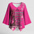 African Women Kimono Sleeve Blouse Black Beautiful Brave and Bressed - Pink Color - Wonder Print Shop