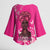 African Women Kimono Sleeve Blouse Black Beautiful Brave and Bressed - Pink Color - Wonder Print Shop