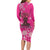 African Women Long Sleeve Bodycon Dress Black Beautiful Brave and Bressed - Pink Color - Wonder Print Shop