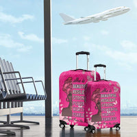 African Women Luggage Cover Black Beautiful Brave and Bressed - Pink Color - Wonder Print Shop