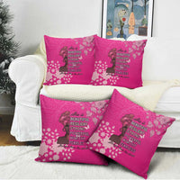 African Women Pillow Cover Black Beautiful Brave and Bressed - Pink Color - Wonder Print Shop