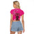 African Women Raglan Cropped T Shirt Black Beautiful Brave and Bressed - Pink Color - Wonder Print Shop