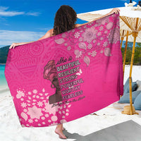 African Women Sarong Black Beautiful Brave and Bressed - Pink Color - Wonder Print Shop
