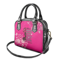African Women Shoulder Handbag Black Beautiful Brave and Bressed - Pink Color - Wonder Print Shop
