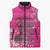 African Women Sleeveless Puffer Jacket Black Beautiful Brave and Bressed - Pink Color - Wonder Print Shop