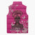African Women Sleeveless Puffer Jacket Black Beautiful Brave and Bressed - Pink Color - Wonder Print Shop